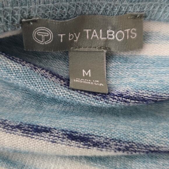 T By Talbots Athletic Pockets Draw String Waist Shades of Blue Women's Dress M - Picture 3 of 4